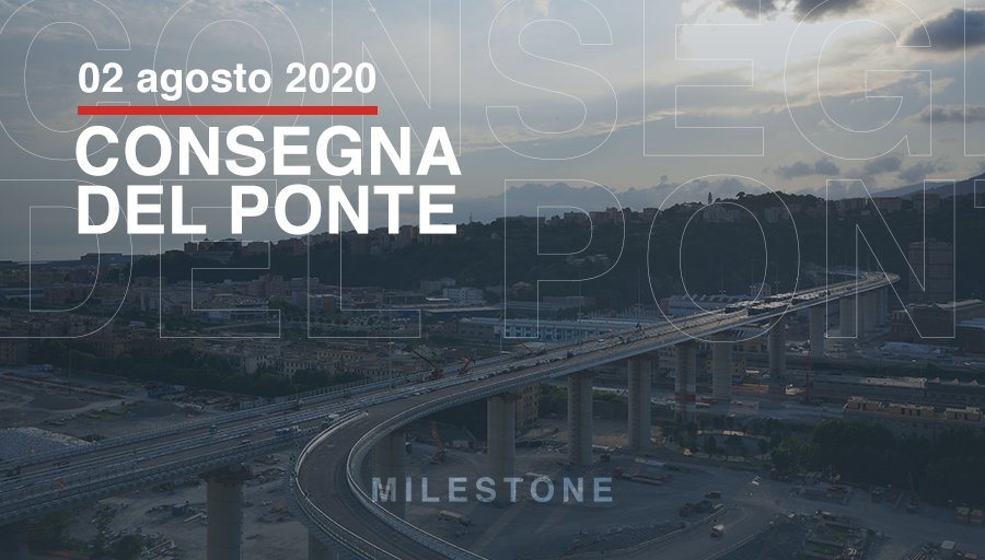 per_genova's tweet photo. #Milestone 2 agosto 2020: 15 mesi dopo l’inizio dei lavori, #PERGENOVA consegna le chiavi dell’opera al Sindaco di Genova e Commissario Straordinario per la ricostruzione Marco Bucci. Il nuovo #PonteGenovaSanGiorgio può essere inaugurato. https://t.co/9RJWzZB7r5