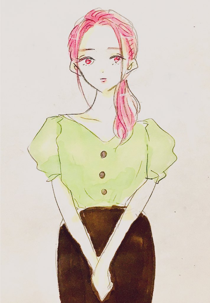 へりはら ダイソーのアルコールペンdeオエカキ 女の子イラスト アナログイラスト へりはら ダイソーのアルコールペンdeオエカキ 女の子イラスト アナログイラスト