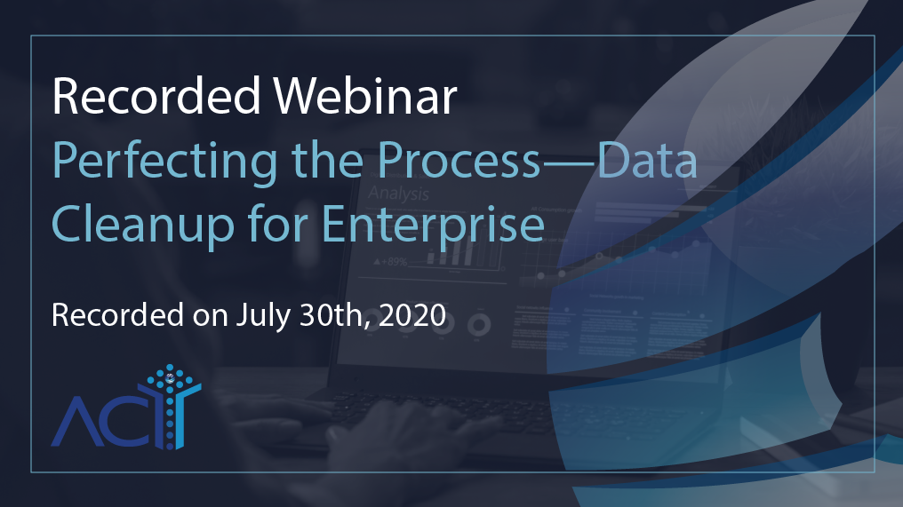 Good news, the recorded version of last weeks webinar is now available! Learn what makes ACTT by Integro unique, and a great fit for large enterprise data cleanup.
bit.ly/2DgxUhx