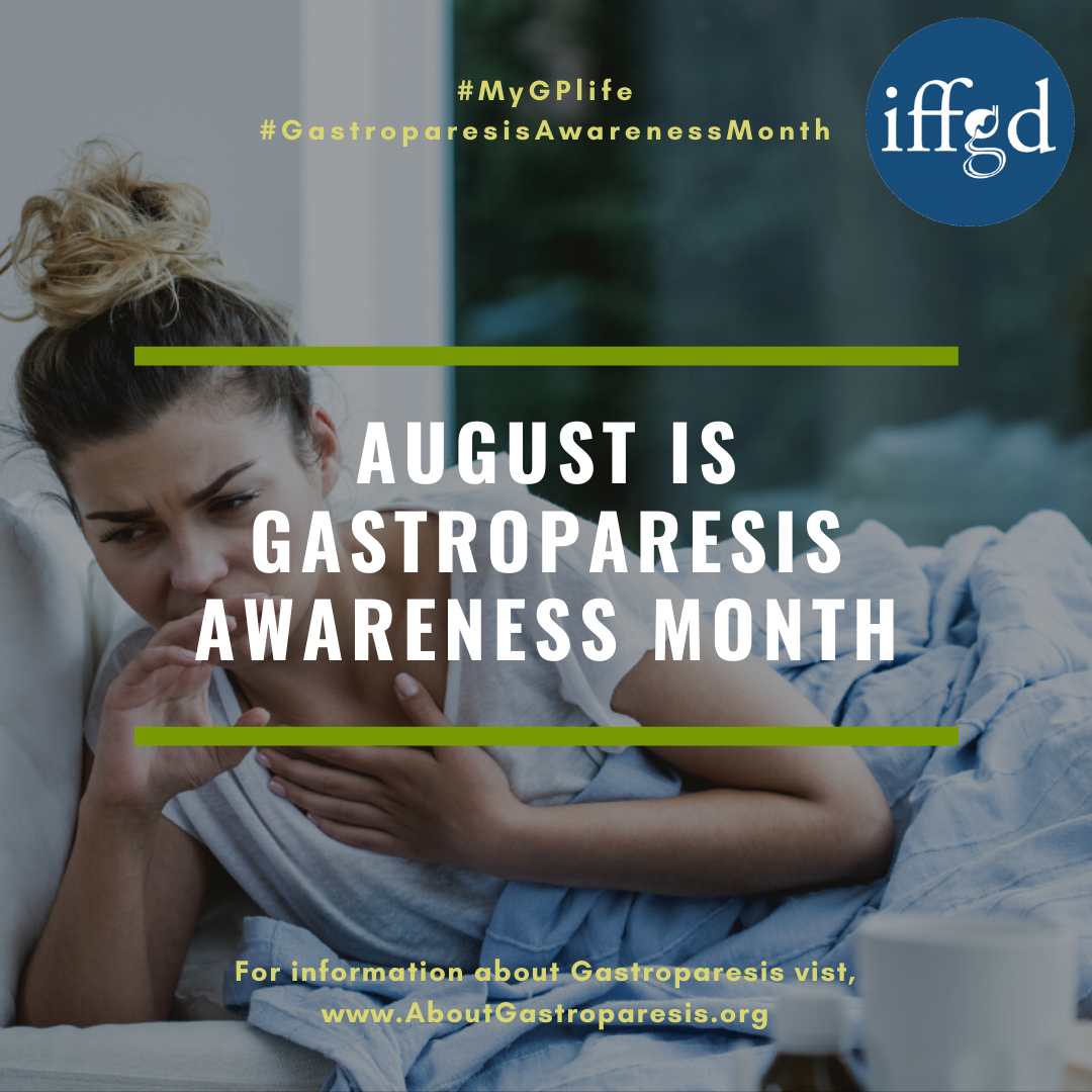 IFFGD's tweet photo. August is #GastroparesisAwarenessMonth. Gastroparesis is estimated to affect up to 5 million people in the United States. Join us this month using #MyGPlife to share your story. Download our toolkit &amp; social images today at https://t.co/KY6hTomEef #GITwitter #GPAwarenessMonth https://t.co/FeJhpWCjy8