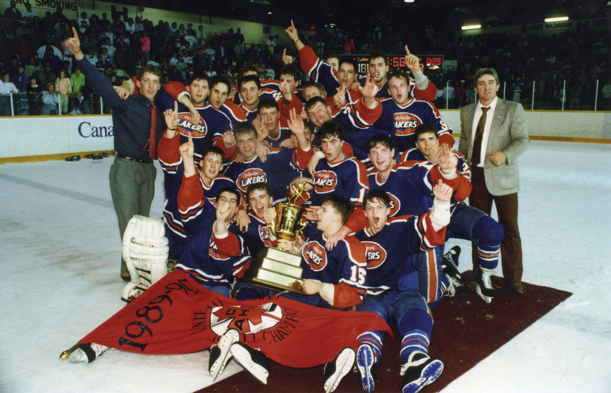 #CJHLHockey Flashback. It was 30 years ago in 1990, that the Vernon Lakers (<a href="/GoBCHL/">fuck off</a>) won the Centennial Cup rallying to defeat the league-rival New Westminster Royals 6-5 in OT  on home ice.