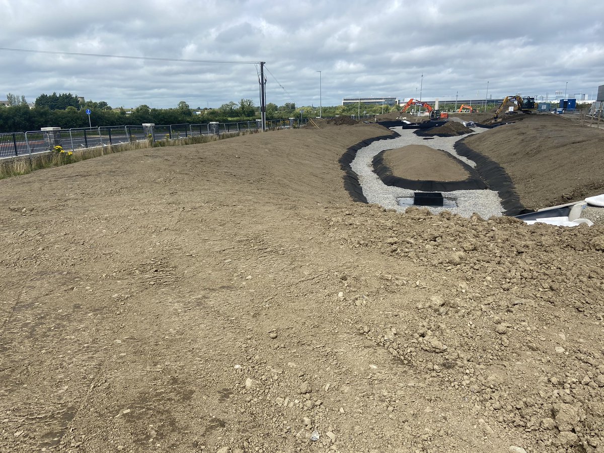 Construction of new lakes for one of our clients , the construction consists of heavy gauge liner welded &amp; tested seems liner with geo textile fabric placed to the surrounds of the lake to allow topsoil replacement and shaping to the islands and to the surrounds of the lake .