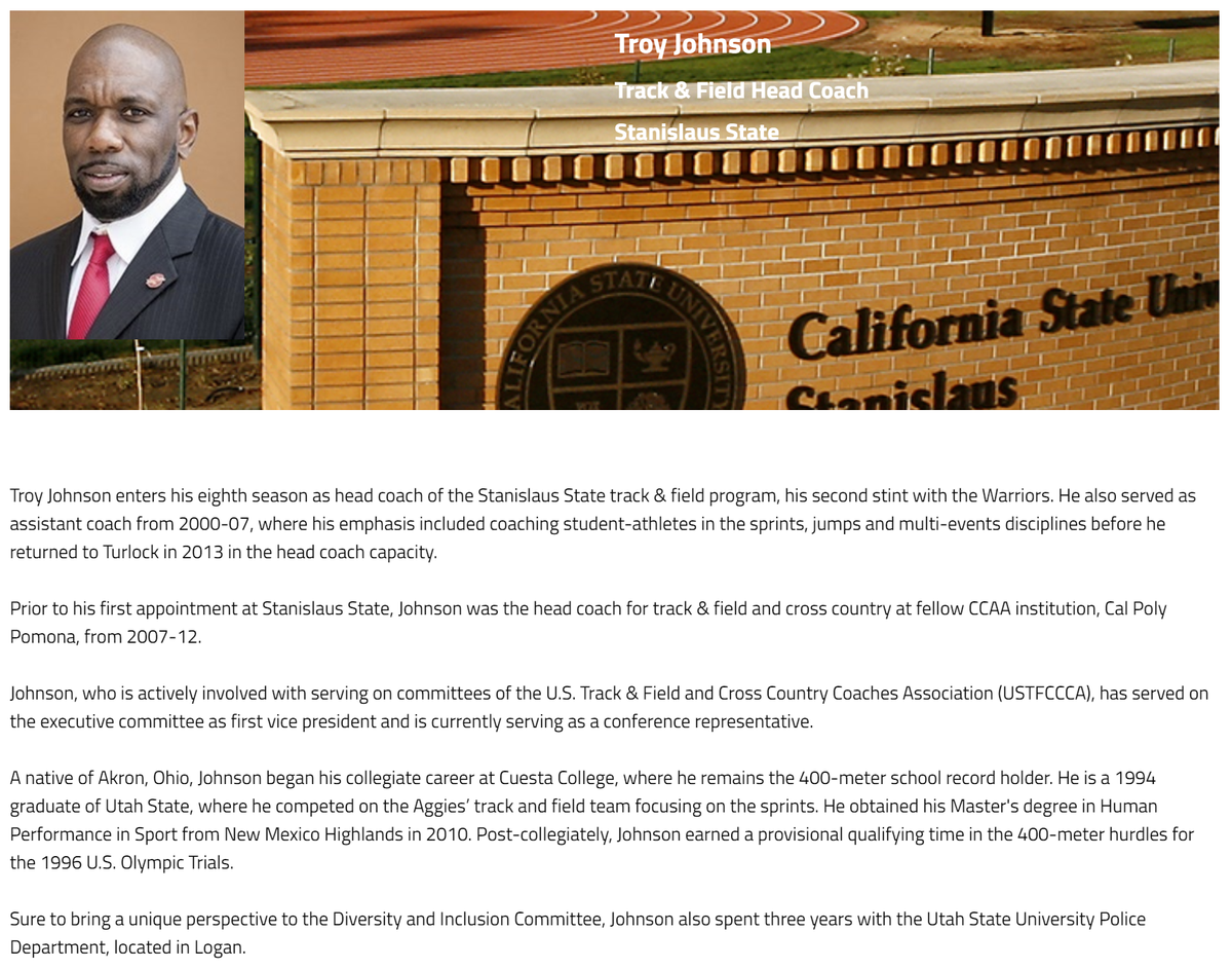 goccaa's tweet image. Head track &amp;amp; field coach at @gostanstate, Troy Johnson will represent the Warriors on the committee &amp;gt;&amp;gt;&amp;gt;