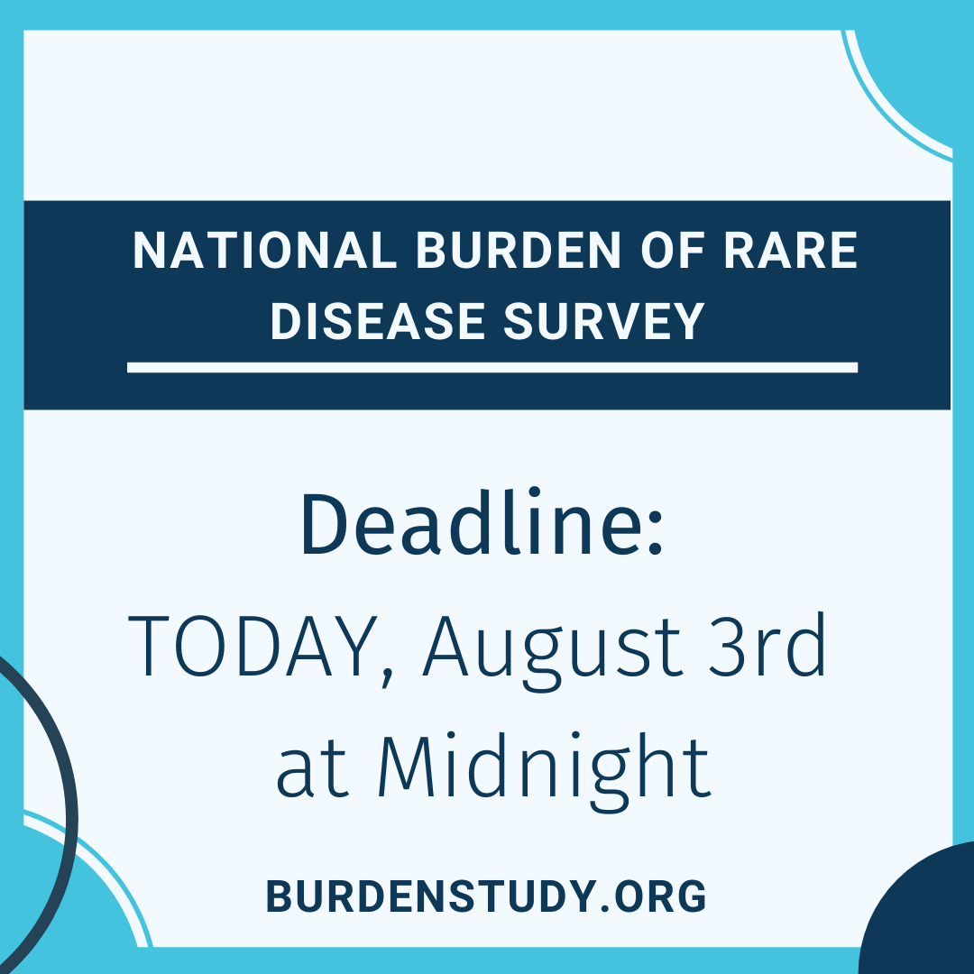 EveryLifeOrg's tweet photo. LAST CHANCE TO TAKE THE BURDEN SURVEY!
If you still haven't taken or completed the survey there's still time! https://t.co/G0ryxaryYy #burdenstudy
Deadline: Today, August 3rd at Midnight.
Questions? RareSurvey@everylifefoundation.org https://t.co/E8ozfeFwUQ