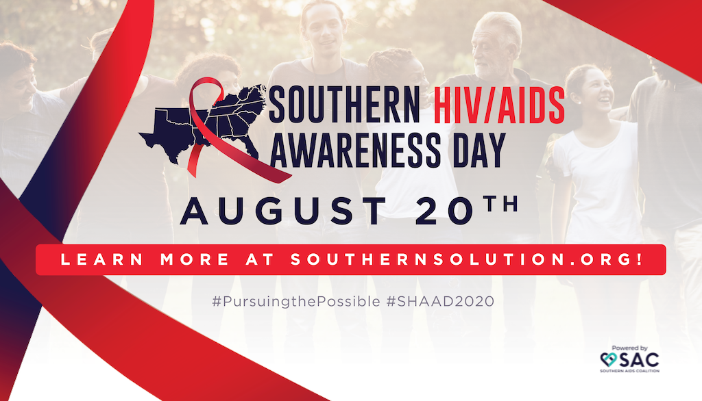 SouthernAIDSCo's tweet photo. Get ready for the 2nd Annual Southern HIV/AIDS Awareness Day! We’re going virtual August 20 &amp; 21 uplifting the community and finding bold &amp; innovative strategies to reduce disparities.

Be a part of the solution: https://t.co/WIuZtUujFb
#PursueThePossible #SouthernSolution #SHAAD https://t.co/wACRlgshj7