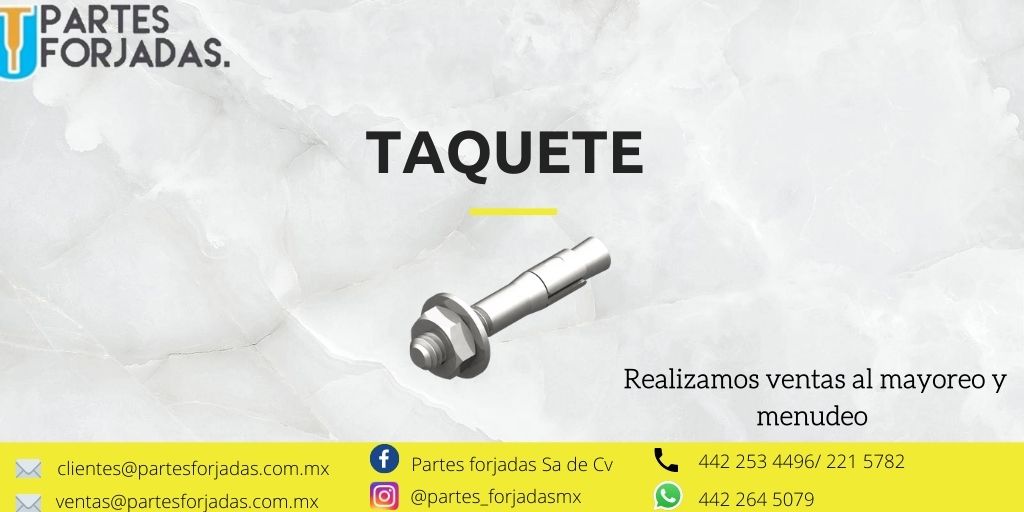 PForjadas's tweet image. Dentro de nuestro catálogo de productos contamos con taquetes. 
Pregunta por cualquiera de nuestros productos 😀
#Taquetes #Tornillos #Tuercas #Fijación #Clavos #hechoenméxico