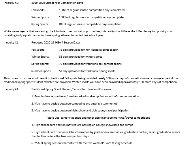 <a href="/kevin_schmit/">Kevin Schmit</a> While we recognize COVID can make this plan all moot,the <a href="/IHSA_IL/">Illinois High School Association #IHSA</a> proposal creates gross inequity for the one sport season impacted the most last year,traditional spring sports should be a priority...not an afterthought.
