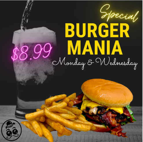 hooligans_pub's tweet image. All-day long! Your choice of 4 toppings! #burgers