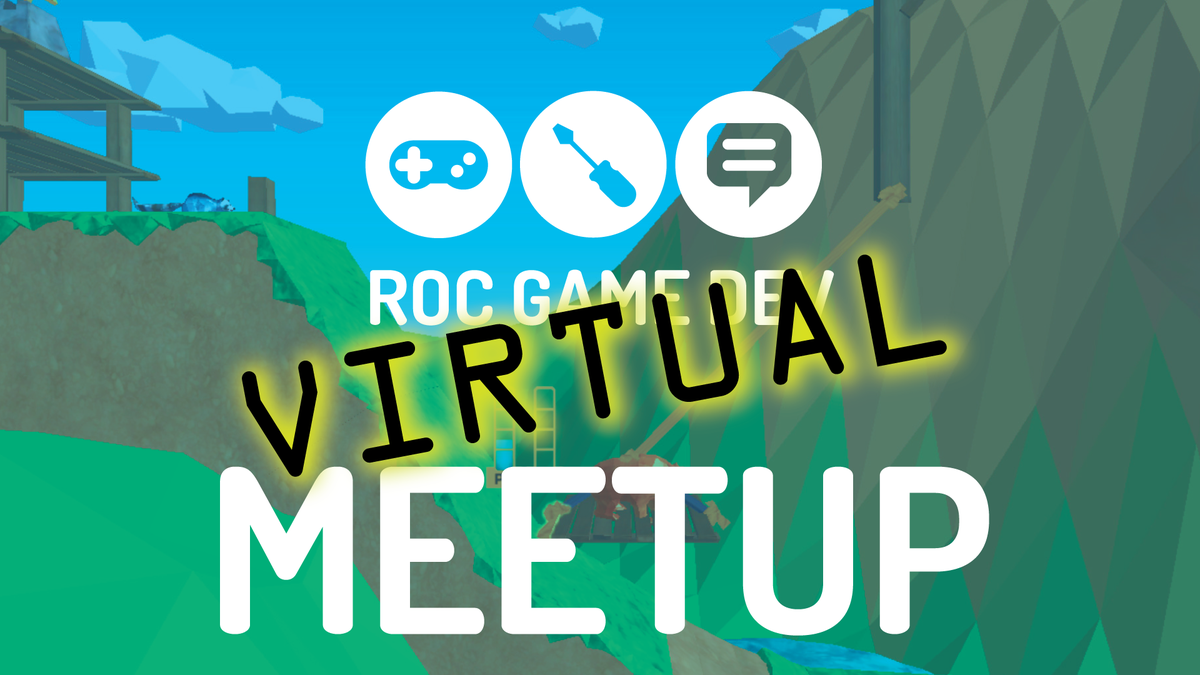 rocgamedev's tweet photo. Our Virtual Meetup event is this Wednesday at 7 pm! Come hang out in our Discord server and see what people are working on. https://t.co/JVm2QlUIwB #rocgamedev #roc #indiegamedev https://t.co/D5s0aUOOhd