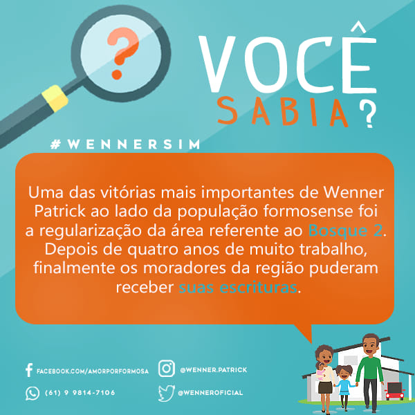 wenneroficial's tweet photo. VOCÊ SABIA?🔎

Junto ao Governo Federal conseguimos essa vitória para a população do Bosque 2. Precisamos de um Prefeito que tenha vontade política de regularizar todo o município!

#WennerSim #Formosa #FormosaGO #Goias #Política #Avante https://t.co/KJTYTq2dpI