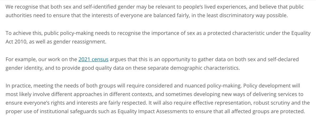 This is why we argue for the collection of robust data on sex *and* on self-declared gender identity, but we absolutely must not conflate these two distinct concepts and categories.  https://murrayblackburnmackenzie.org/statement-on-sex-gender-identity-and-policy-making/