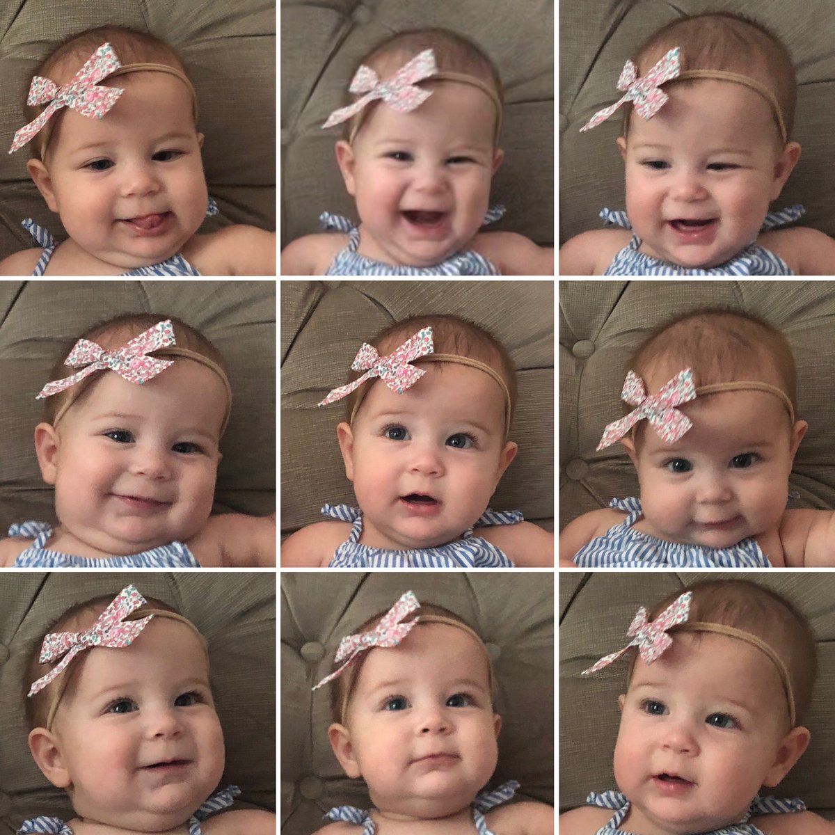 BethanyITC's tweet photo. Faces of Piper at 24 weeks (almost 6 months)
#facesfordays #summertimevibes #stripesandflowerbows
Thank you Aunt Mel @CheathamMelodie for our outfit! *missingmybabytoday https://t.co/W9LqPlFKW7