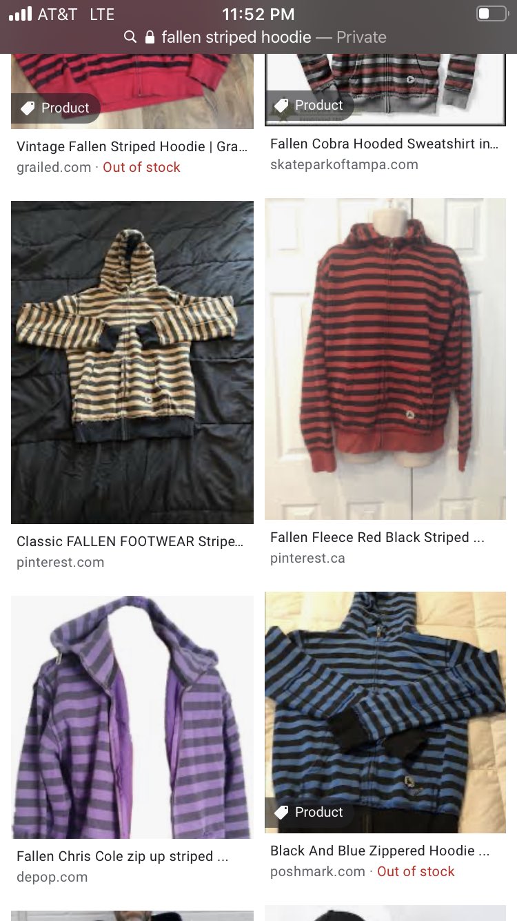 Fallen striped shop hoodie