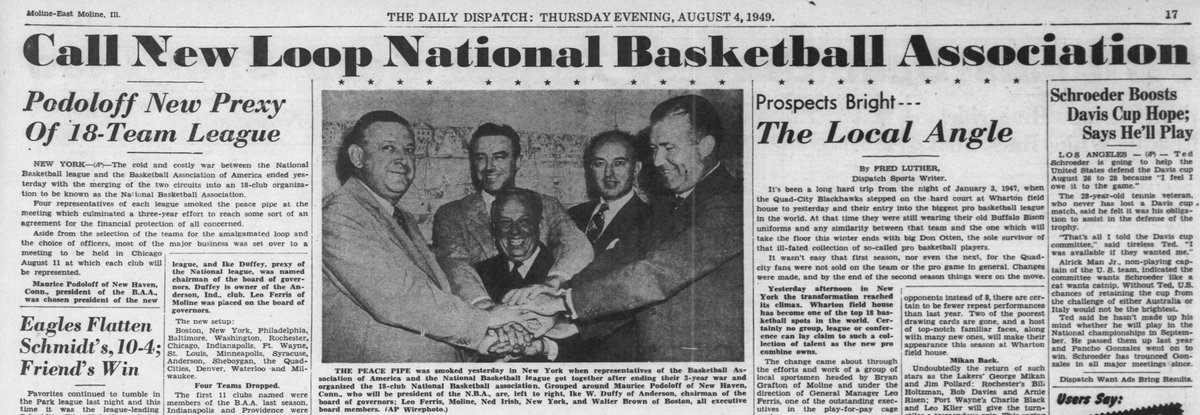 naeradogarrafao's tweet photo. Há exatos 71 anos, em 3 de agosto de 1949, a Basketball Association of America (BAA) e a National Basketball League (NBL), duas ligas de basquete rivais nos EUA, anunciariam uma fusão. Nascia a National Basketball Association, a NBA! https://t.co/91zBZfuptT