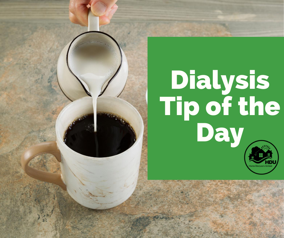hdunews's tweet photo. Dialysis Tip Of The Day
Coffee creamers like Cremora and Coffeemate are loaded with phosphates. If you are a coffee drinker and need that extra flavor, try just cream! Cream has the least amount of phosphorus. #dialysistips #dialysis #dialysisdiet https://t.co/QDlw56Rjdo