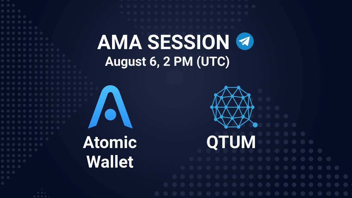AtomicWallet's tweet photo. We're having an #AMA w/ @qtum, an open-sourced blockchain application platform, on August 6, 2 pm UTC 🔥 Rewards for the best questions &amp; the quiz are $500 $QTUM!

⚡️Ask a question, tag a friend &amp; RT
⚡️Join the chat: https://t.co/FqlLtcZMAK https://t.co/8RWVJ3lCnU