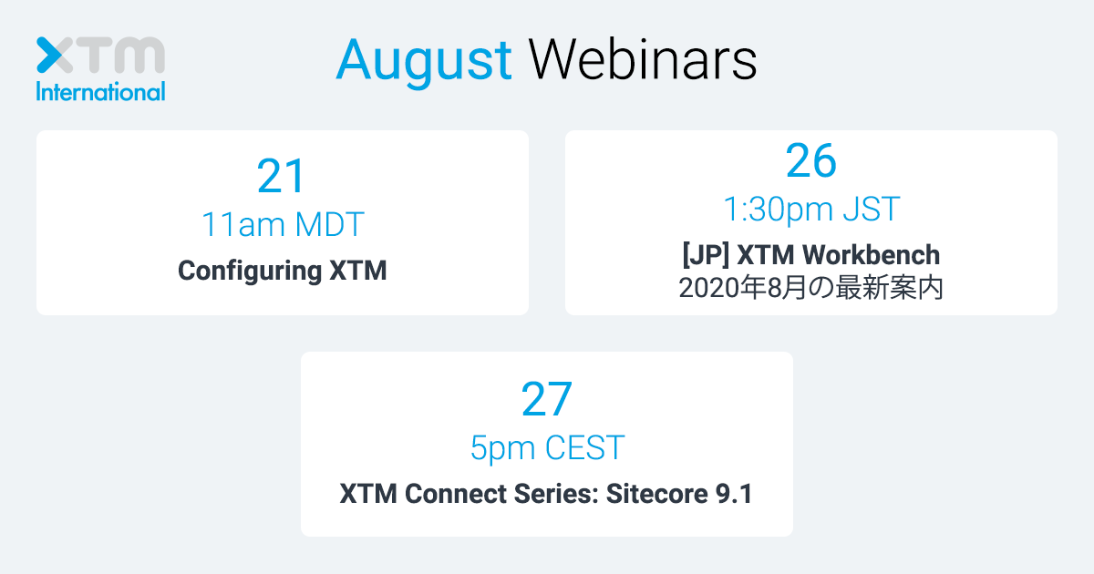 xtmintl's tweet photo. Sign up for our free webinars this month https://t.co/CpzZpRjZs6
Are you a user of @Sitecore? We have a webinar that shows you how the connector works and what customers like about it, aside from saving time and effort, and reducing errors. #meetxtm
#xtmcloud12 #sitecore #l10n https://t.co/h2VjloCwu7