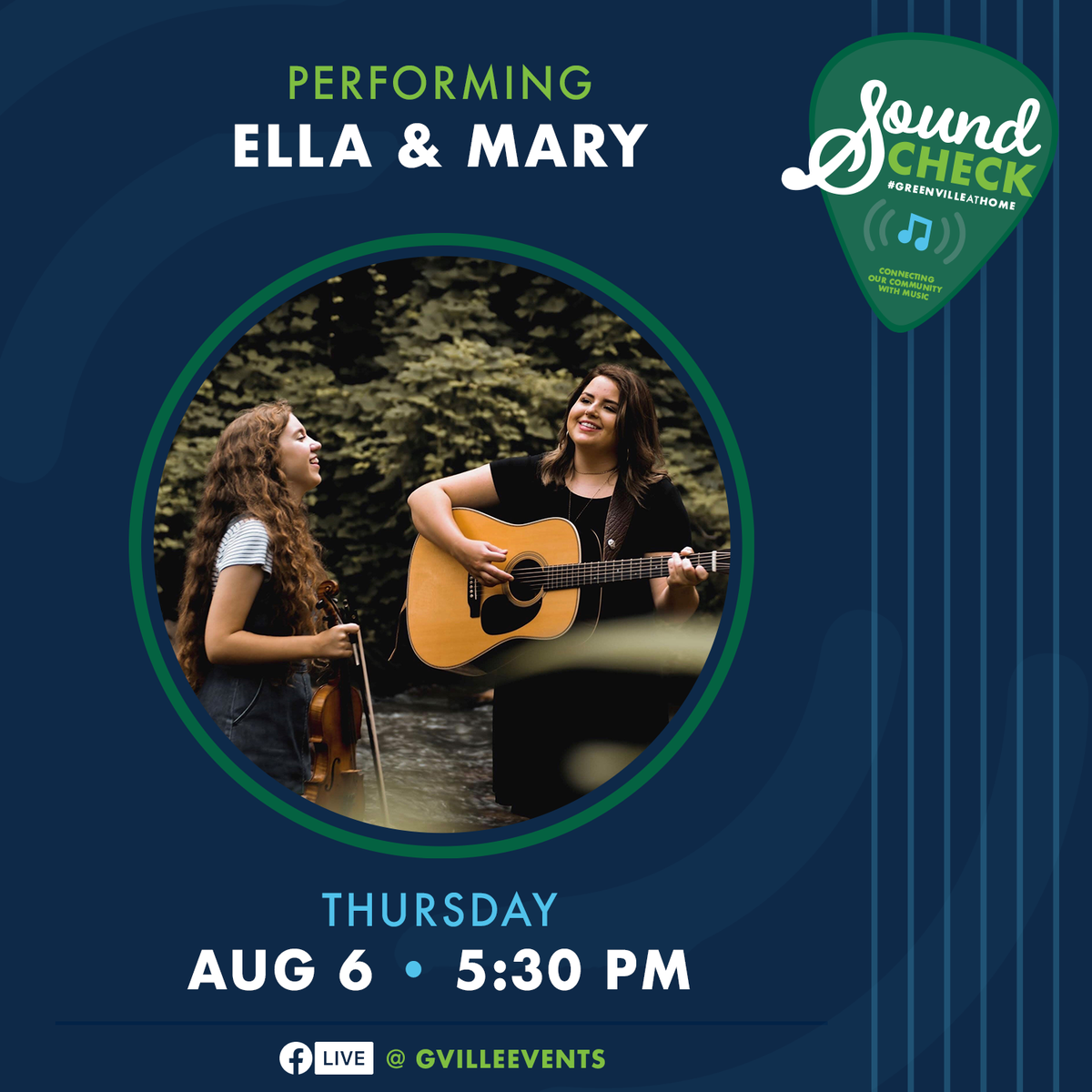 gvilleevents's tweet photo. ๐ถ๐คฉ A new month of music! and the last lineup of our Sound Check virtual concert series on Facebook LIVE.
#TuneInSC: Thursdays + Fridays at 5:30 PM. Happening at https://t.co/KmMOKa72Uq https://t.co/dDuEEs5xTm