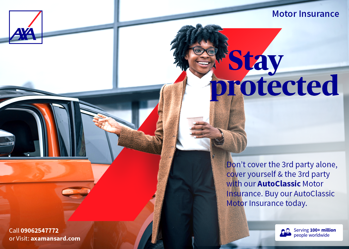 AXAMansard's tweet photo. Don’t cover the 3rd party alone, cover yourself &amp; the 3rd party with our AutoClassic Motor Insurance. 

Buy our AutoClassic Motor Insurance today → https://t.co/TUXgaJiqp1

#Accidents #Flood #Theft #Fire #AutoClassic #AXAMansard https://t.co/jGrfTLzEwE