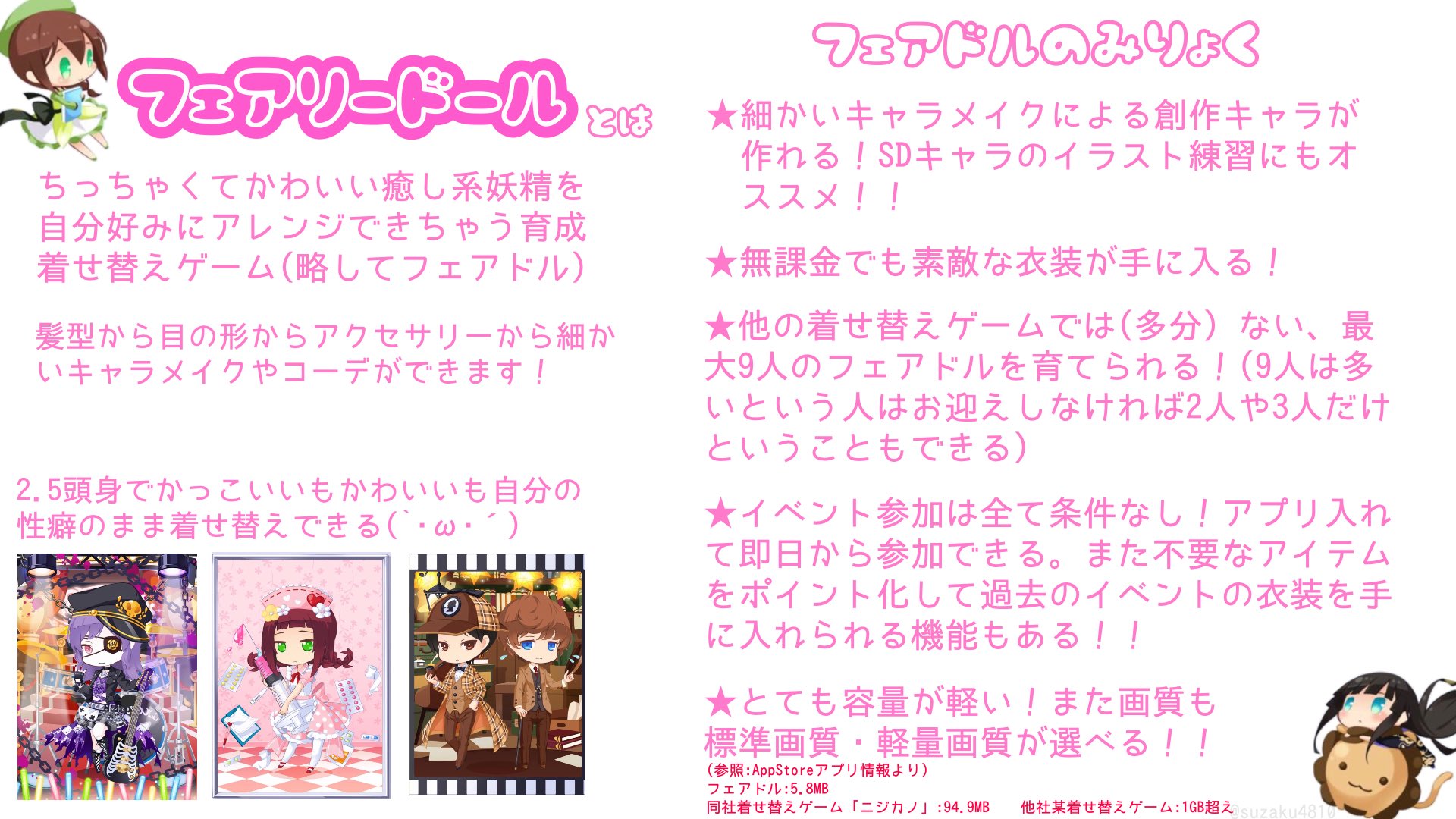 サトル フェアドルがもうすぐ8周年 説明力もレイアウトセンスもないけど フェアドルがもっと長く続いてほしいから コツコツプレイ大好きな約7年目オーナーが布教画像っぽいの作りまじた T Co Lmcgcsmc1u Twitter