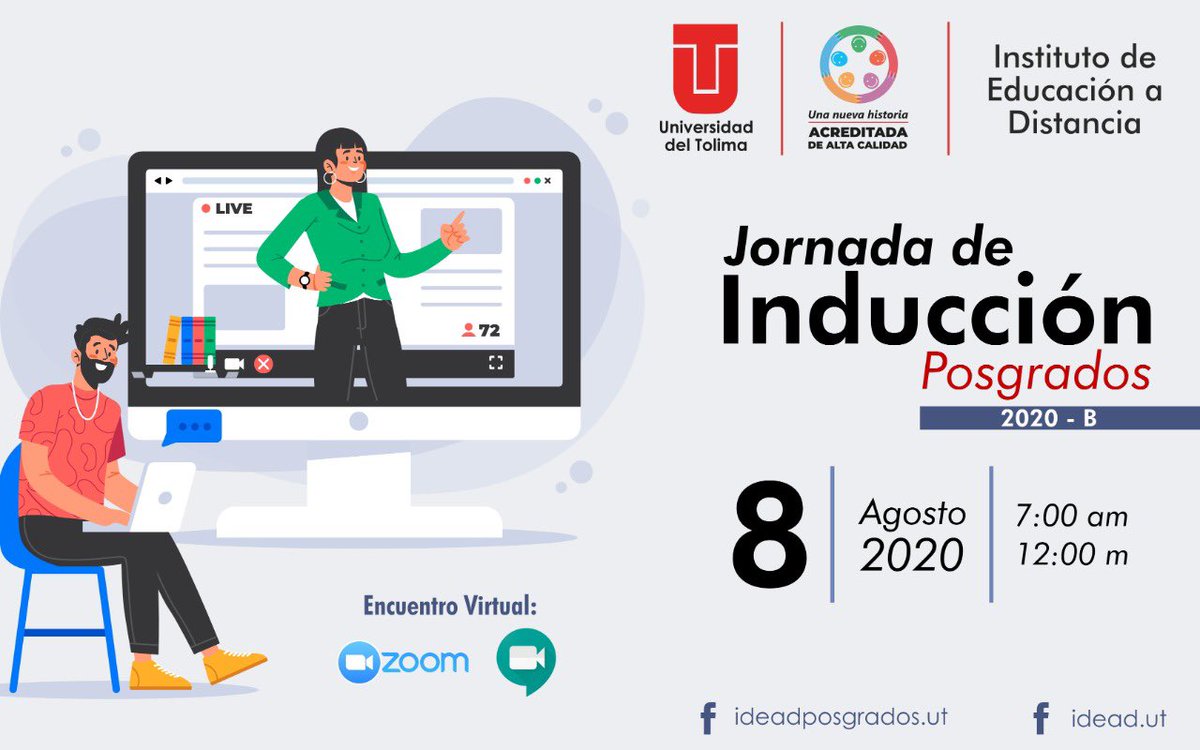 Uni_Tolima's tweet photo. #IdeadUT | Jornada de inducción de posgrados del Instituto de Educación a Distancia. @IdeadUT. https://t.co/XYUCjxoyDX
