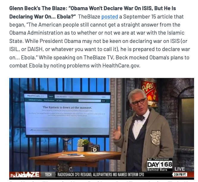 Conservative media personalities got really upset that the Obama administration's Ebola plan was to address it at the source instead of just sitting back and waiting to see if it came here.  https://www.mediamatters.org/sean-hannity/conservatives-find-way-attack-obama-fighting-ebola