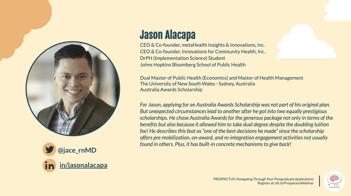 ScienceChatPH's tweet image. Interesado ka ba sa life down under? 🦘 Andito si Jason (@jace_rnMD) para ibahagi ang kanyang karanasan sa pagapply at pagaaral under the #AustraliaAwards Scholarship! 🇦🇺

Check: australiaawardsphilippines.org

#Prospectus #GetIntoMasters #ScienceChatPH #PinoyScientists