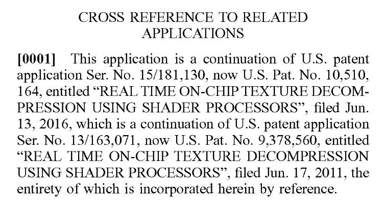 Patent: Real time on-chip texture decompression using shader processors - AMDMore details:  http://www.freepatentsonline.com/20200118299.pdf 