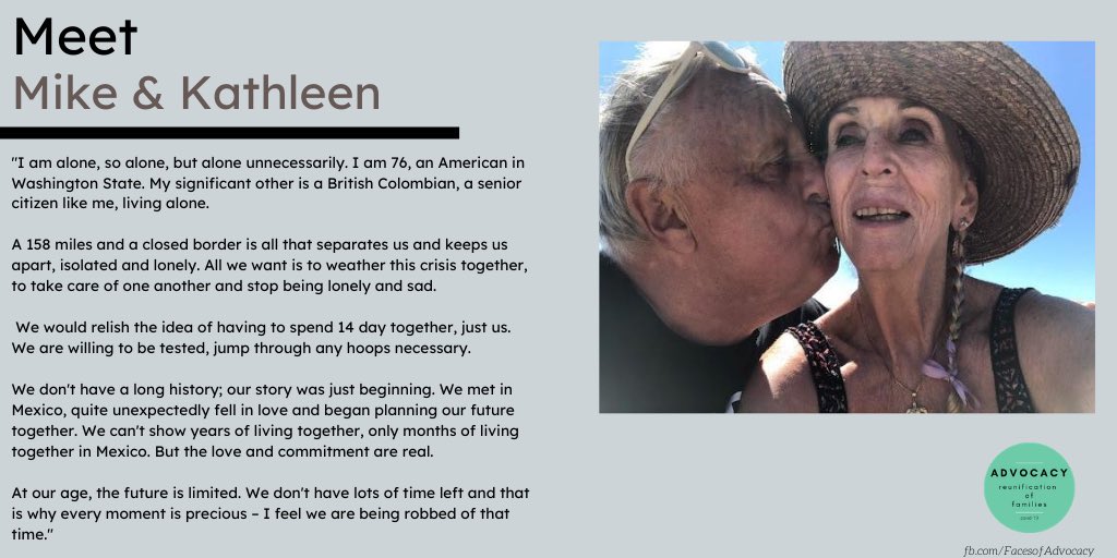 What will you do to help Mike and Kathleen reunite? <a href="/marcomendicino/">Hon. Marco Mendicino</a> <a href="/cljenks/">Cyndi Jenkins</a> <a href="/michaelajones2/">Michael Jones</a> <a href="/TanveerSandhu/">Tanveer Sandhu</a> <a href="/olivier27/">Olivier Cullen</a> Time is running out for them. #LoveIsNotTourism #LoveIsEssential