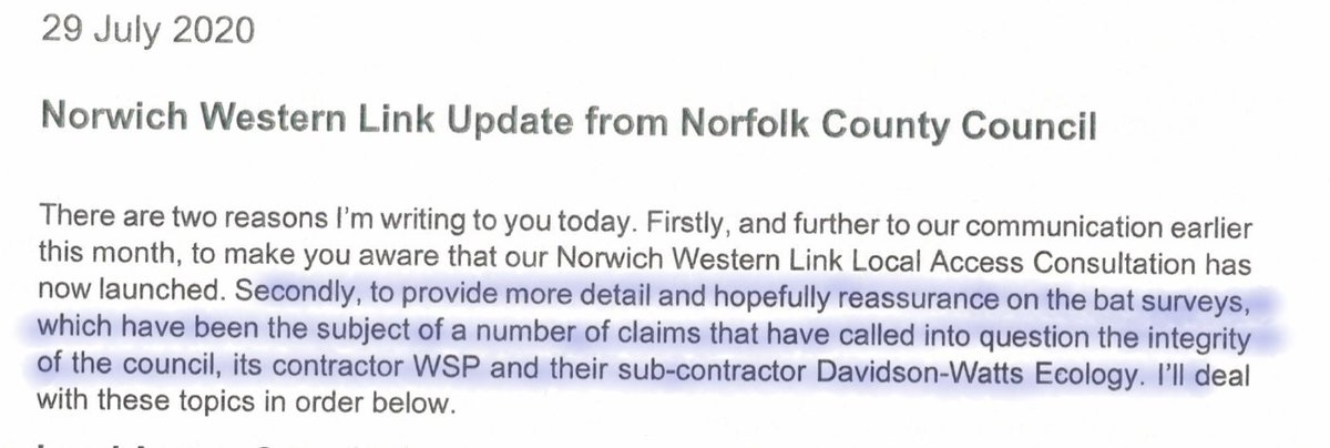 We want to put straight the misinformation and omissions in a statement made by  @NorfolkCC (shown) about their recent bat fiasco, when contractors attempted to dangerously trap Barbastelle bats with highly dependent newborn pups, putting them in danger. IMPORTANT THREAD!