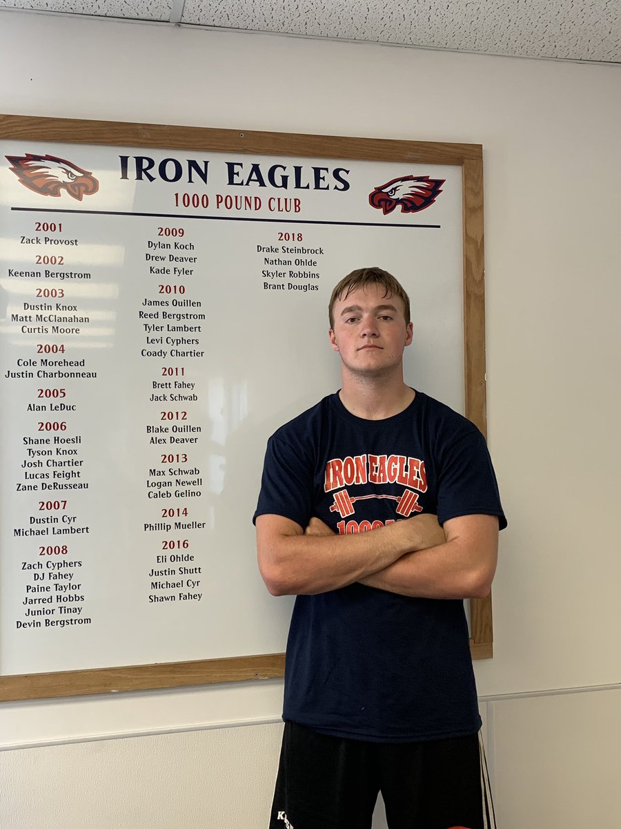 coachsteinbrock's tweet photo. Congratulations to Sr. @KingRudolph13 on making the 1000 Pound Club. #EagleNation #SAW #Family https://t.co/JrRl70UdEp