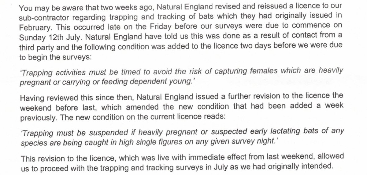 What  @NorfolkCC FAIL to say here is that without intervention by a ‘third party’ their contractors would have gone ahead with a survey on 12th July that could have killed recently born Barbastelle bats, & that trapping of this sort in Norfolk should not take place until August.