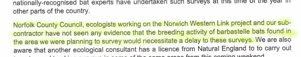 What  @NorfolkCC claim here is UNTRUE. Evidence was presented to their project team, to Natural England, and to WSP, which is why licence conditions were changed to prevent them from trapping in July.