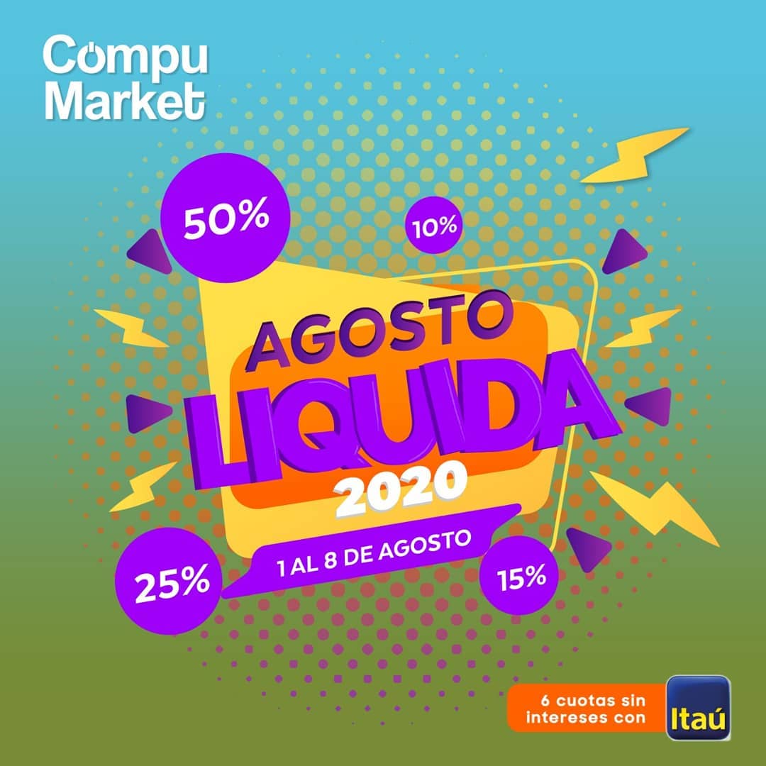 Compumarket's tweet photo. Comienza #AgostoLiquida el evento de descuentos más esperado del año!
Aprovechá rebajas de hasta 50% de descuento.
Mantenete atento a todas las ofertas que vamos a ir publicando!!
#Compumarket #AgostoLiquida #Descuentos #ofertas #tecnología #Paraguay https://t.co/5P91qTQpkv