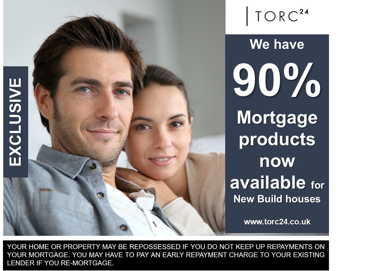 TORC24's tweet photo. Delighted to announce the launch of an exclusive 90% product for new build houses. Another reason why our housebuilder clients choose us to help their customers buy their dream home. Rate correct at time of publishing (29.07.2020) and is subject to change. Lender t&amp;cs will apply. https://t.co/1IBGA7ohuc