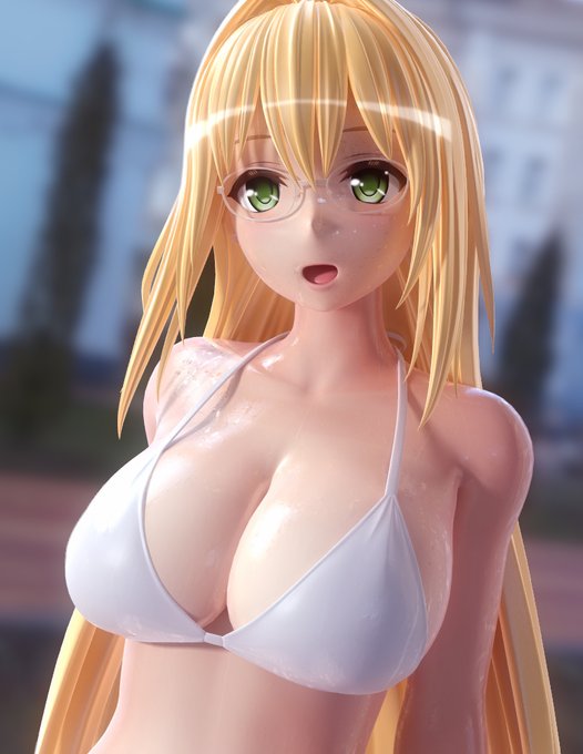 「ティアーユ ビキニ水着 濡れ肌テスト」
今回は昼間のプールのシーンがあるので、濡れた肌のテストです☺️
そこそこいい感じになってきた気がする…? 