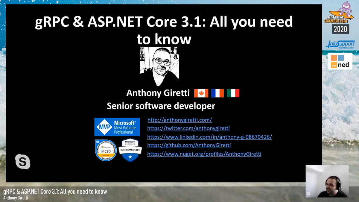 Do you want to learn how to use gRPC for service communication? Then watch the talk that <a href="/anthonygiretti/">Anthony Giretti 🇨🇦🇫🇷🇮🇹</a> gave at .NET Core Summer Event 2020. #NETCoreEventNL 
buff.ly/2BXHgxQ