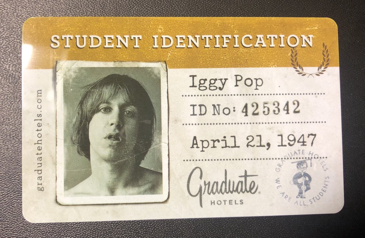 Creative #storytelling opportunities are always available if you look for them. Staying at a hotel near the <a href="/UMich/">University of Michigan</a> campus in Ann Arbor. The hotel’s room keys are mockups of student IDs of famous Michigan alums. I got Iggy Pop. My wife got Gilda Radner.