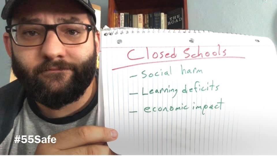 CaucusWv's tweet photo. Caucus members are speaking out today. We are demanding schools reopening #OnlyWhenItsSafe. No physical reopening until we have 14 days of no COVID cases.

Protect our students. Protect our teachers. Protect our staff. Protect West Virginia.

#55safe https://t.co/Y7OzAcKmO1