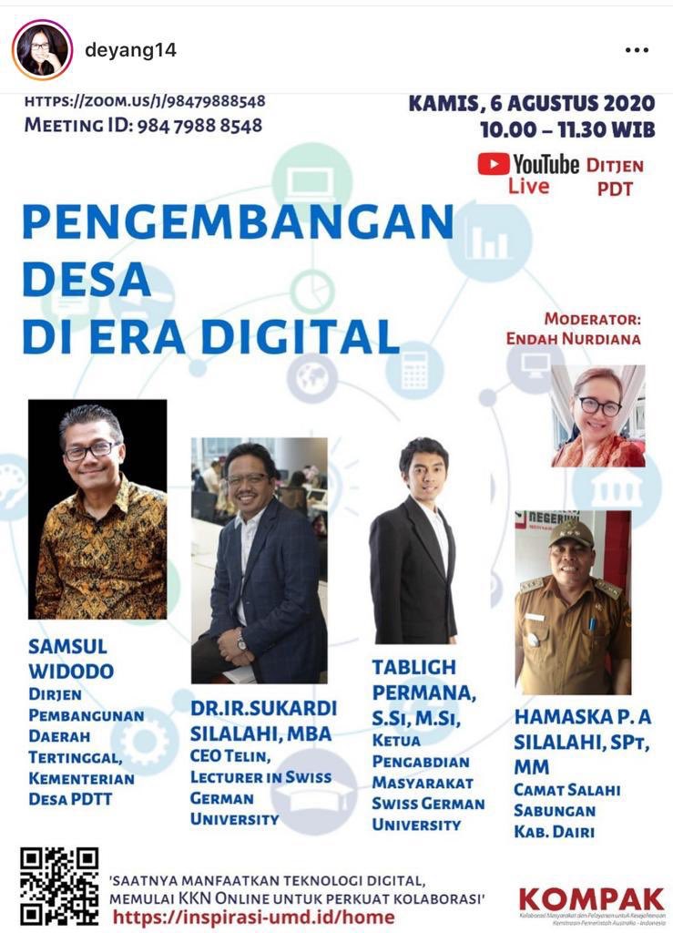 Kamis pagi jam 10 yes 
Cc; 
@gpalayukan <a href="/yosuparyo/">Bang Yos</a> <a href="/inovasidesaID/">Inovasinomic</a> <a href="/desadermaji/">desadermaji</a> <a href="/desamembangun/">Desa Membangun</a> @bayudermaji <a href="/SustDev/">UN DESA Sustainable Development</a> <a href="/UNDESA/">UN DESA</a>
