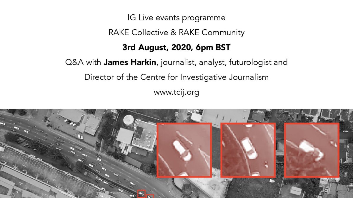 James Harkin, Director of @cijournalism, will be in conversation with RAKE co-founder Nancy Hurman TONIGHT on #IGLive at 6pm BST, discussing the philosophy of #opensourceinvestigation, #activism and #disinformation - head to Instagram (@)rake.collective for more info!