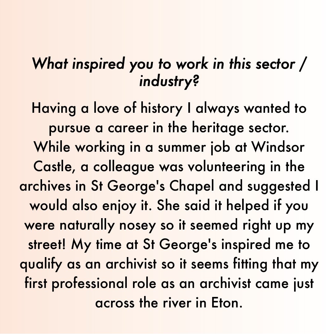 EtonCollMuseums's tweet photo. Meet Ceri, who was inspired to qualify as an archivist just over the river from us when #volunteering in St Georges Chapel, #Windsor
#sharedview @EtonCollections https://t.co/MY6qhiJIBk