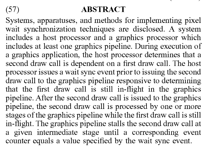Patent: Pixel Wait Synchronization - AMDMore details:  http://www.freepatentsonline.com/20200175642.pdf 