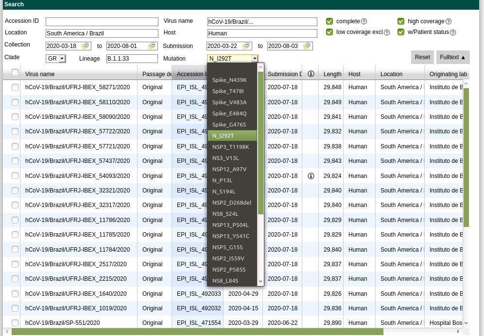 Paola Resende (@paolaresende1) on Twitter photo Super-useful filters now available on <a href="/GISAID/">GISAID Initiative</a> 👏🏻 permit the selection of #SARSCOV2 genomes by clade and lineage using PANGOLIN. Additionally, filter for specific mutation using #CoVsurver 👏🏻👏🏻 Brilliant job #gisaidteam! <a href="/AineToole/">Áine O'Toole</a> <a href="/arambaut/">arambaut</a> <a href="/astar_research/">A*STAR Research</a> <a href="/MaurerStroh/">SebastianMaurerStroh</a> Super-useful filters now available on <a href="/GISAID/">GISAID Initiative</a> 👏🏻 permit the selection of #SARSCOV2 genomes by clade and lineage using PANGOLIN. Additionally, filter for specific mutation using #CoVsurver 👏🏻👏🏻 Brilliant job #gisaidteam! <a href="/AineToole/">Áine O'Toole</a> <a href="/arambaut/">arambaut</a> <a href="/astar_research/">A*STAR Research</a> <a href="/MaurerStroh/">SebastianMaurerStroh</a>