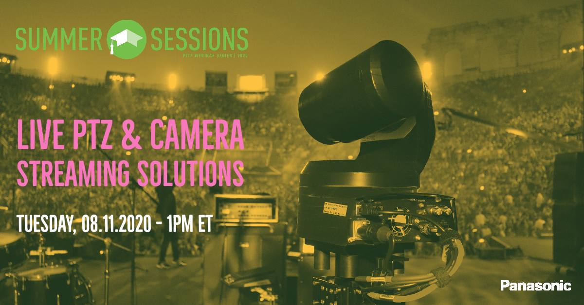 PanasonicProAV's tweet photo. Sign up for our second Summer Sessions webinar, "Live PTZ &amp; Camera Streaming Solutions" (Tuesday, 8/11/20, 1pm ET) where we'll discuss best practices for remote live streaming, as well as showcase the new AW-UE100 4K PTZ camera. To register, visit https://t.co/Ec9oPRjiEl https://t.co/Eb1735CgSw