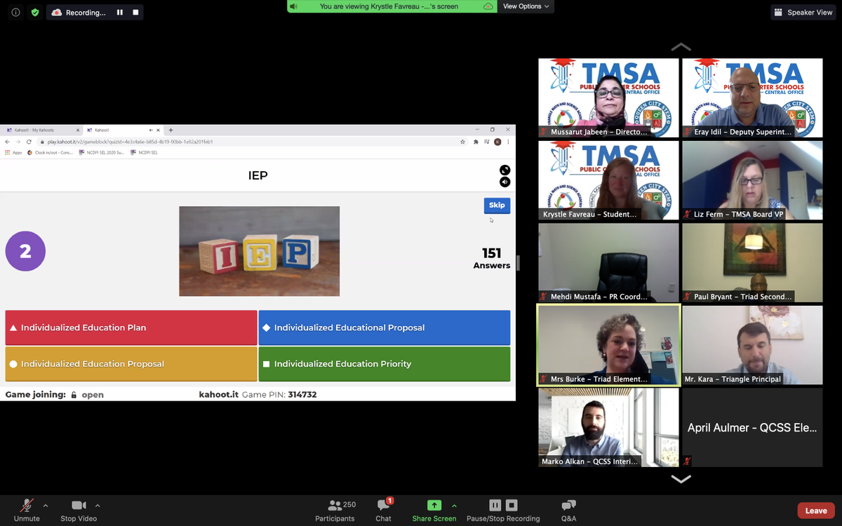 IdilEray's tweet image. An amazing virtual kick-off program with over 250 participants @TMSAPCS #TMSAPCS @ncpublicschools