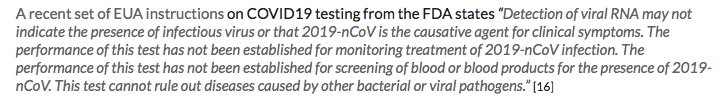 Reference [16] in the article is  https://www.fda.gov/media/134922/download https://cvpandemicinvestigation.com/where-the-covid19-cases-come-from-virus-isolation-myths-and-pcr-technology/?fbclid=IwAR2KNzC67Qb5y1U15Sjug4S8s7Wbbm1OaiZxbbn-bjKej3fZa-88qaHnOcY