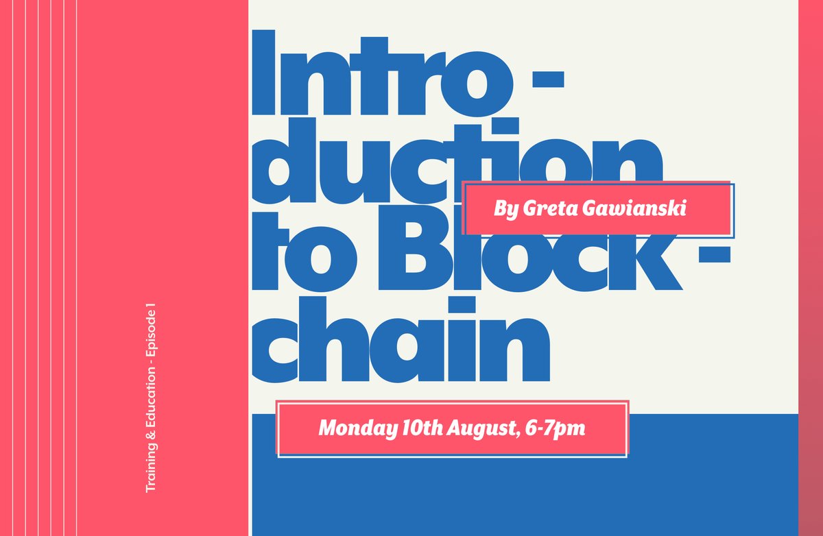 We commence our training and education series next week: Introduction to blockchain presented by our guest speaker Greta Gawianski. We will be answering why blockchain has the potential to create real change! #womeninstem #womenintech #wibs

Register here bit.ly/316FyD2