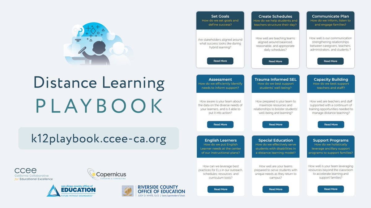 CCEECA's tweet image. Looking for tools to create your distance learning plan? Check out the K12playbook support on creating schedules: k12playbook.ccee-ca.org/distance-learn…
@TeamCopernicus @SanDiegoCOE @RCOE 
#CoLPlaybooks
#distancelearning 
#edchat 
#ComeBackCalifornia