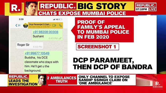 Chat exposed 
Proof Of Family Appeal To Mumbai Police In Feb 2020. 

Source : <a href="/arnabofficial7/">Arnab Goswami</a> and than u man for keeping us updated also 

#SushantCoverup 
#MahaGovtExposedInSSRCase
#SushantSinghRajputDeathCase